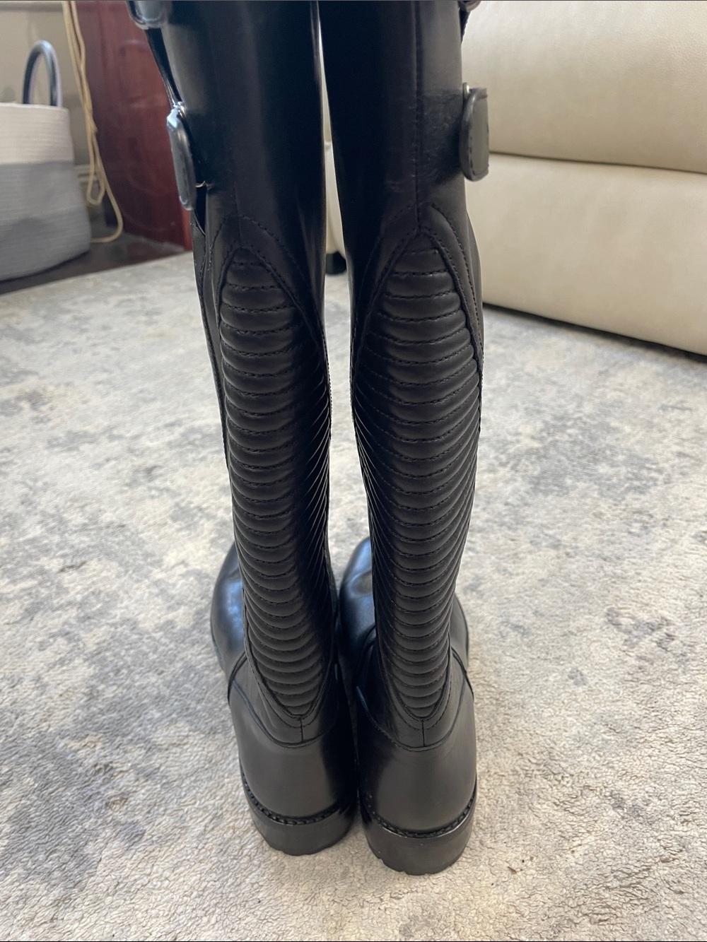 Marc by Marc Jacobs Easy Rider Over The Knee Boots Black Leather Sz 40 - Picture 15 of 16